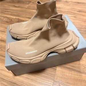 Balenciaga Sock Runner Sneakers in Beige